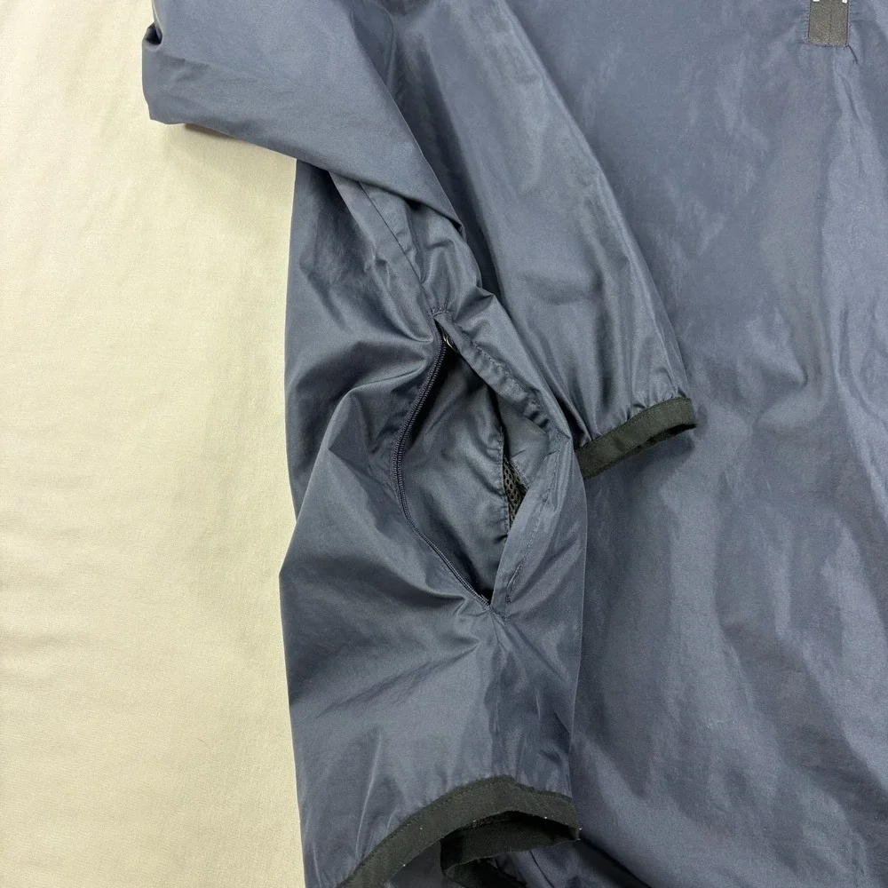 Vintage 90s Nike Jacket Mens 2XL Blue 1/4 Zip Windbreaker Pullover Spell Out